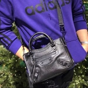 *RARE* BALENCIAGA Chevre Metallic Edge Matte Black Mini City*EXCELLENT CONDITION